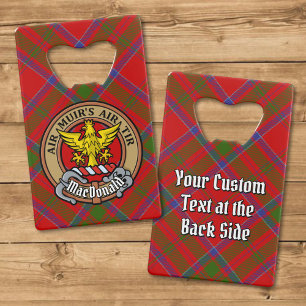 Abrebotellas De Tarjeta De Crédito Clan MacDonald de Keppoch Escudo sobre Tartán