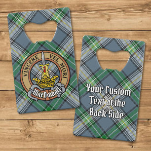 Abrebotellas De Tarjeta De Crédito Clan MacDowall Escudo sobre Tartán