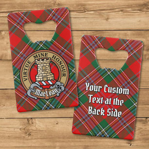 Abrebotellas De Tarjeta De Crédito Clan MacLean Escudo sobre Tartán