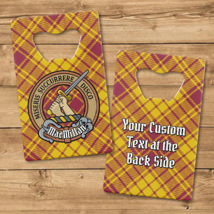 Abrebotellas De Tarjeta De Crédito Clan MacMillan Escudo por Vestir Tartán