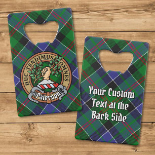 Abrebotellas De Tarjeta De Crédito Clan Paterson Escudo sobre Tartán