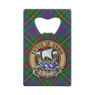 Abrebotellas De Tarjeta De Crédito Clan Wood Escudo sobre Tartán