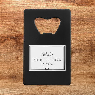 Abrebotellas De Tarjeta De Crédito Clásico de Bowtie padre del Groom