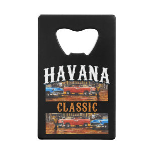 Abrebotellas De Tarjeta De Crédito Clásico de La Habana - Arte cubano de coches de ép