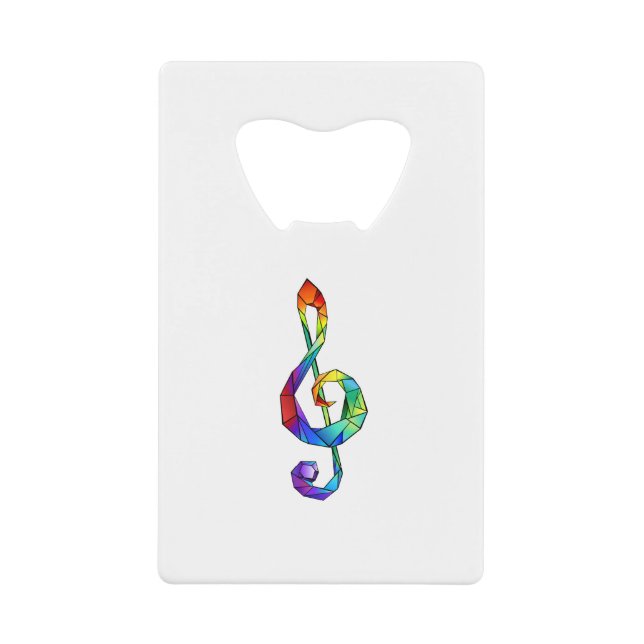 Abrebotellas De Tarjeta De Crédito Clave musical del arcoiris (Anverso)