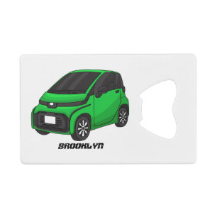 Abrebotellas De Tarjeta De Crédito Coche de pequeño tamaño verde