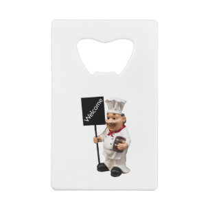 Abrebotellas De Tarjeta De Crédito Cocina del chef - Tarjeta de menú BIENVENIDA