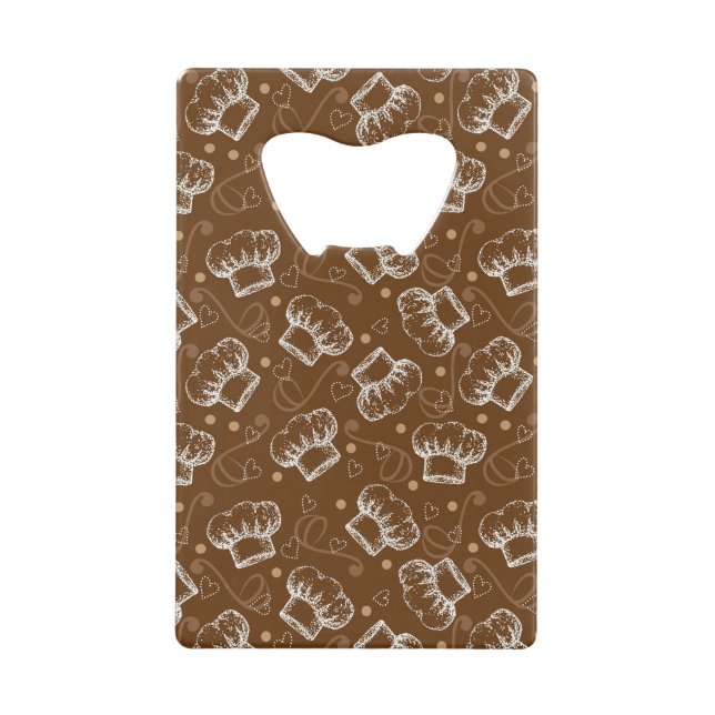 Abrebotellas De Tarjeta De Crédito Cocinar el modelo con el gorra del cocinero (Anverso)