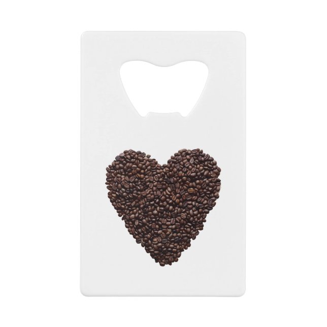 Abrebotellas De Tarjeta De Crédito Coffee Heart (Anverso)