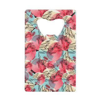 Abrebotellas De Tarjeta De Crédito Cold Warm Watercolor Floral Geométrico