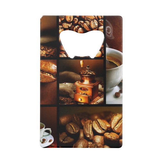 Abrebotellas De Tarjeta De Crédito Collage 2 del café (Anverso)
