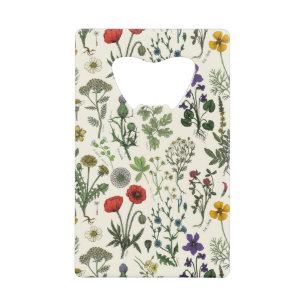 Abrebotellas De Tarjeta De Crédito Collage de flores silvestres