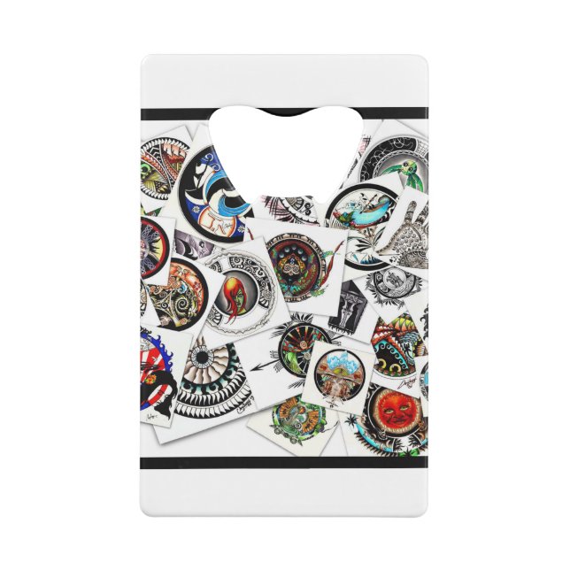 Abrebotellas De Tarjeta De Crédito Collage Draings (Reverso)