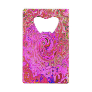 Abrebotellas De Tarjeta De Crédito Colores de Marcado Rosado Caliente Resumen Swirl R