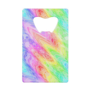 Abrebotellas De Tarjeta De Crédito Colorido Pastel Swirls Resumen Girly