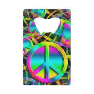 Abrebotellas De Tarjeta De Crédito Colorido patrón de PAZ sin fisuras + tus ideas