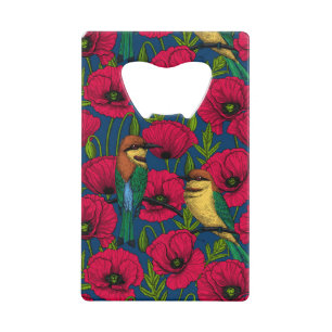 Abrebotellas De Tarjeta De Crédito Comedores de abejas y amapolas