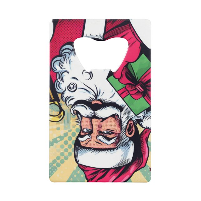 Abrebotellas De Tarjeta De Crédito Comic book Santa/Navidades (Anverso)