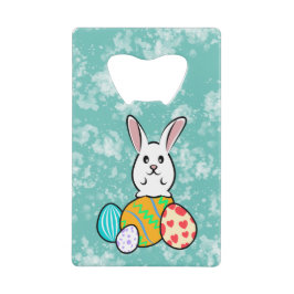 Abrebotellas De Tarjeta De Crédito Conejo de Pascua en huevos de Pascua