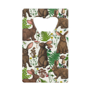 Abrebotellas De Tarjeta De Crédito Conejos y flora de los bosques 4