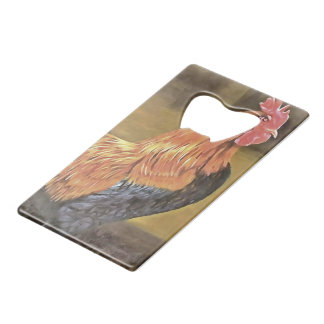 Abrebotellas De Tarjeta De Crédito Conservación del arte de gallos de corral de pollo