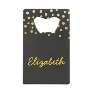 Abrebotellas De Tarjeta De Crédito Contenti negro y oro