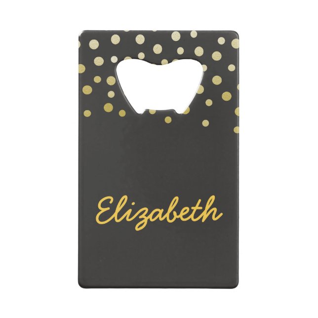 Abrebotellas De Tarjeta De Crédito Contenti negro y oro (Anverso)