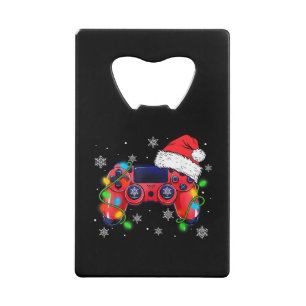 Abrebotellas De Tarjeta De Crédito Controlador de videojuegos sombrero de Santa Navid