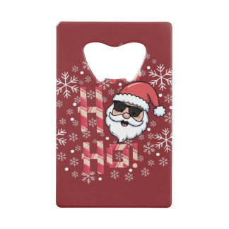 Abrebotellas De Tarjeta De Crédito Cool Retro Santa Navidad Pañuelo de seda rojo