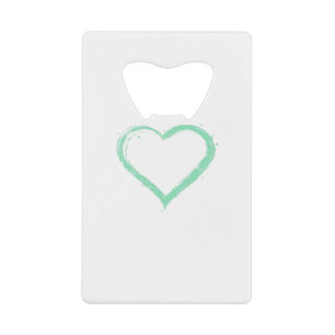 Abrebotellas De Tarjeta De Crédito Corazón Verde Esencial