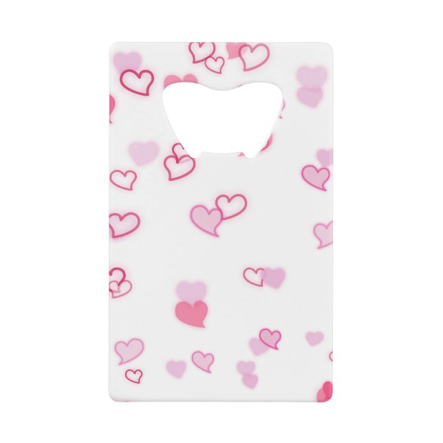 Abrebotellas De Tarjeta De Crédito Corazones (Anverso)