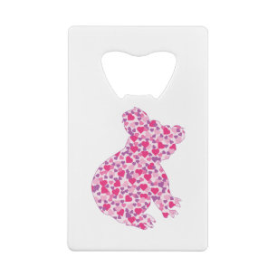 Abrebotellas De Tarjeta De Crédito Corazones rosados-de oso-oso-koala