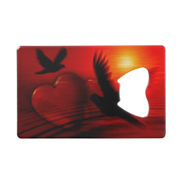 Abrebotellas De Tarjeta De Crédito Corazones y palomas