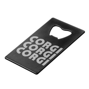 Abrebotellas De Tarjeta De Crédito Corgi Texto blanco moderno