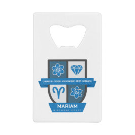 Abrebotellas De Tarjeta De Crédito Crest de Cumpleaños Aries™ para Joyería del 21-31 