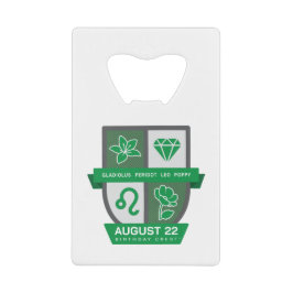 Abrebotellas De Tarjeta De Crédito Crest™ de cumpleaños de Leo para el 1-22 de agosto