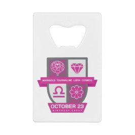 Abrebotellas De Tarjeta De Crédito Crest de Cumpleaños de Libra™ para el 1-23 de Octu