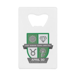 Abrebotellas De Tarjeta De Crédito Crest de Cumpleaños de Tauro™ para Abril 20-30