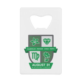 Abrebotellas De Tarjeta De Crédito Crest™ de cumpleaños de Virgo para el 23-31 de ago