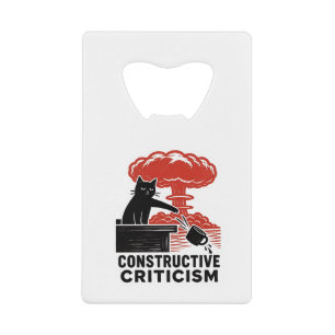 Abrebotellas De Tarjeta De Crédito Crítica Constructiva de Gato Divertido Meme de Lin