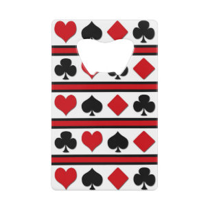 Abrebotellas De Tarjeta De Crédito Cuatro trajes de cartas