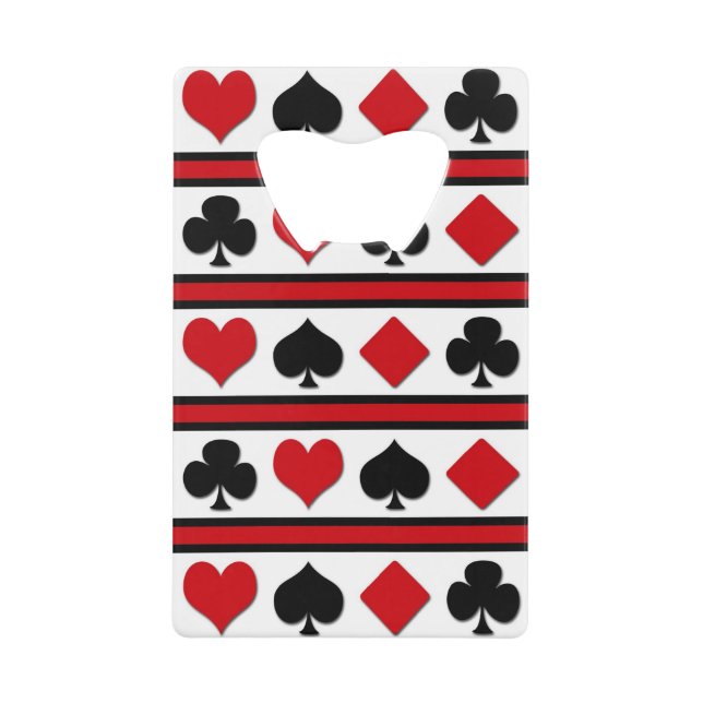 Abrebotellas De Tarjeta De Crédito Cuatro trajes de cartas (Anverso)
