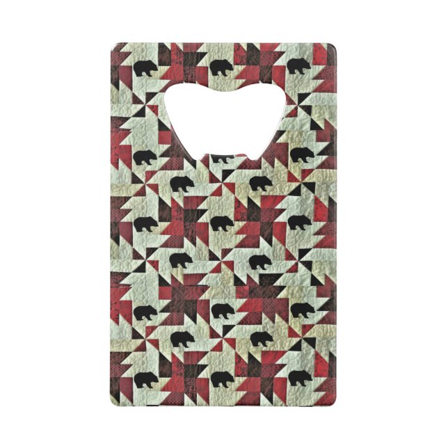 Abrebotellas De Tarjeta De Crédito Cuello de oso negro (Anverso)