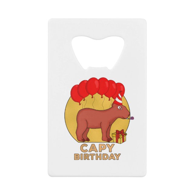 Abrebotellas De Tarjeta De Crédito Cumpleaños de Capy (Anverso)