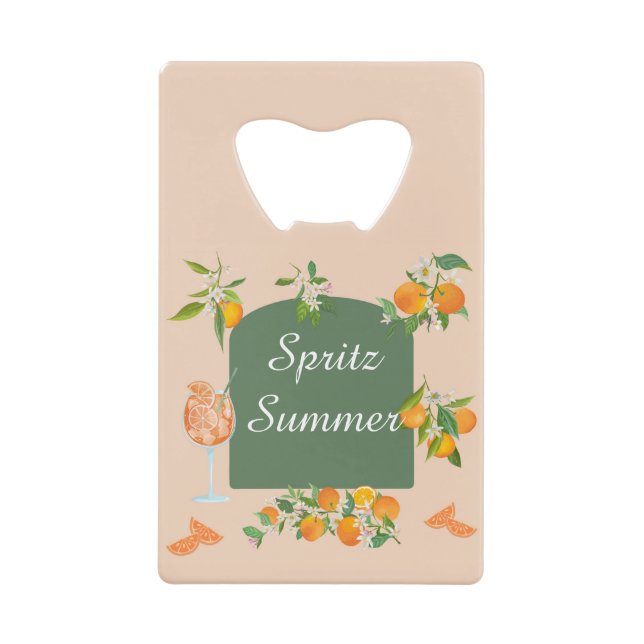 Abrebotellas De Tarjeta De Crédito Cumpleaños de verano con Spritz (Anverso)