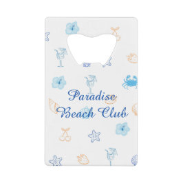 Abrebotellas De Tarjeta De Crédito Cumpleaños en el Club de Playa