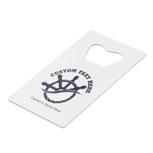 Abrebotellas De Tarjeta De Crédito Custom Captain Boat Nautical Gift (Ángulo frontal)