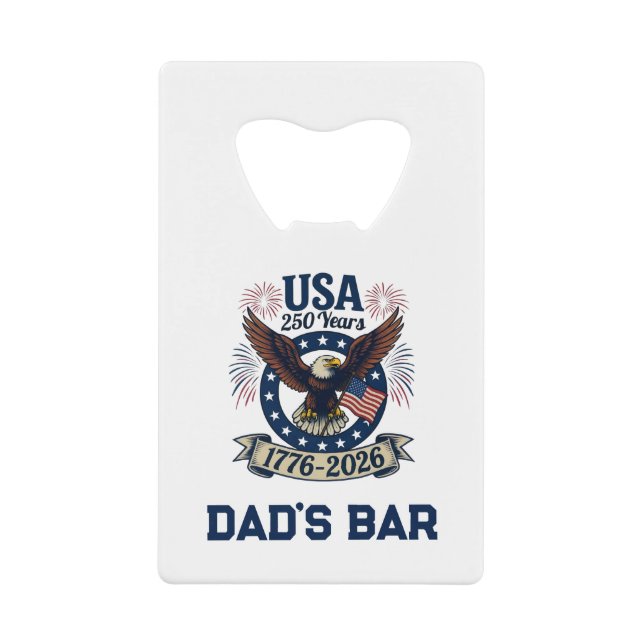 Abrebotellas De Tarjeta De Crédito Custom Patriotic American Eagle 250 Years (Anverso)