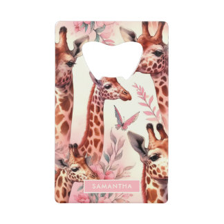 Abrebotellas De Tarjeta De Crédito Cute acuarela Giraffe
