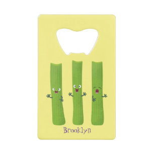 Abrebotellas De Tarjeta De Crédito Cute apio palitos trio verduras personalizados